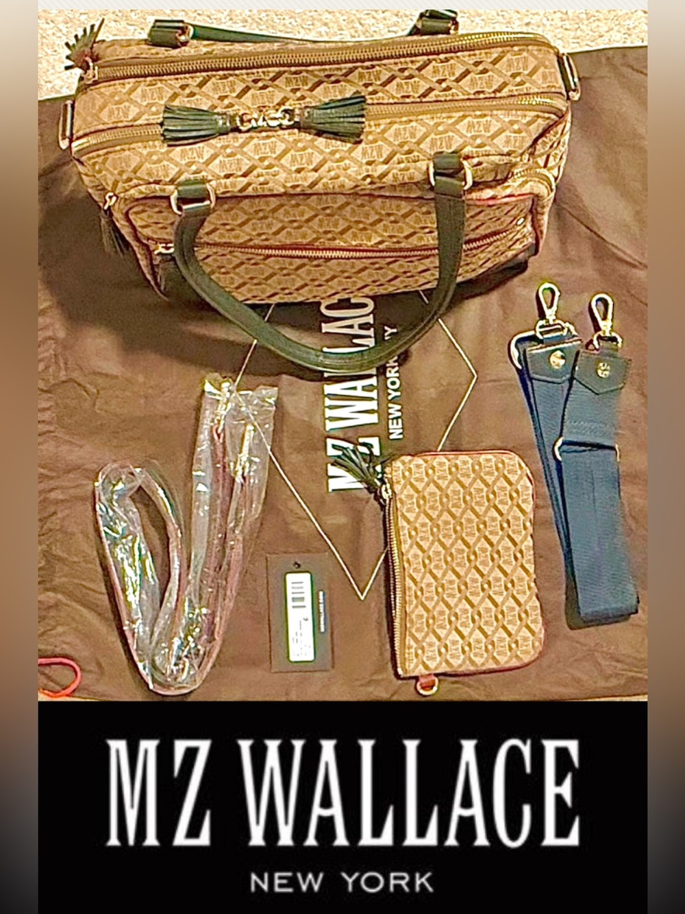 MZ Wallace original Crosby Ivy logo jacquard bag size medium Limited edition!